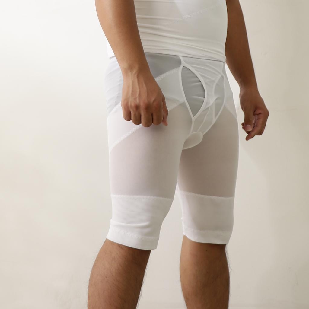Men's Shapewear Tummy Control Slimming Shorts Pants Body Shaper M White