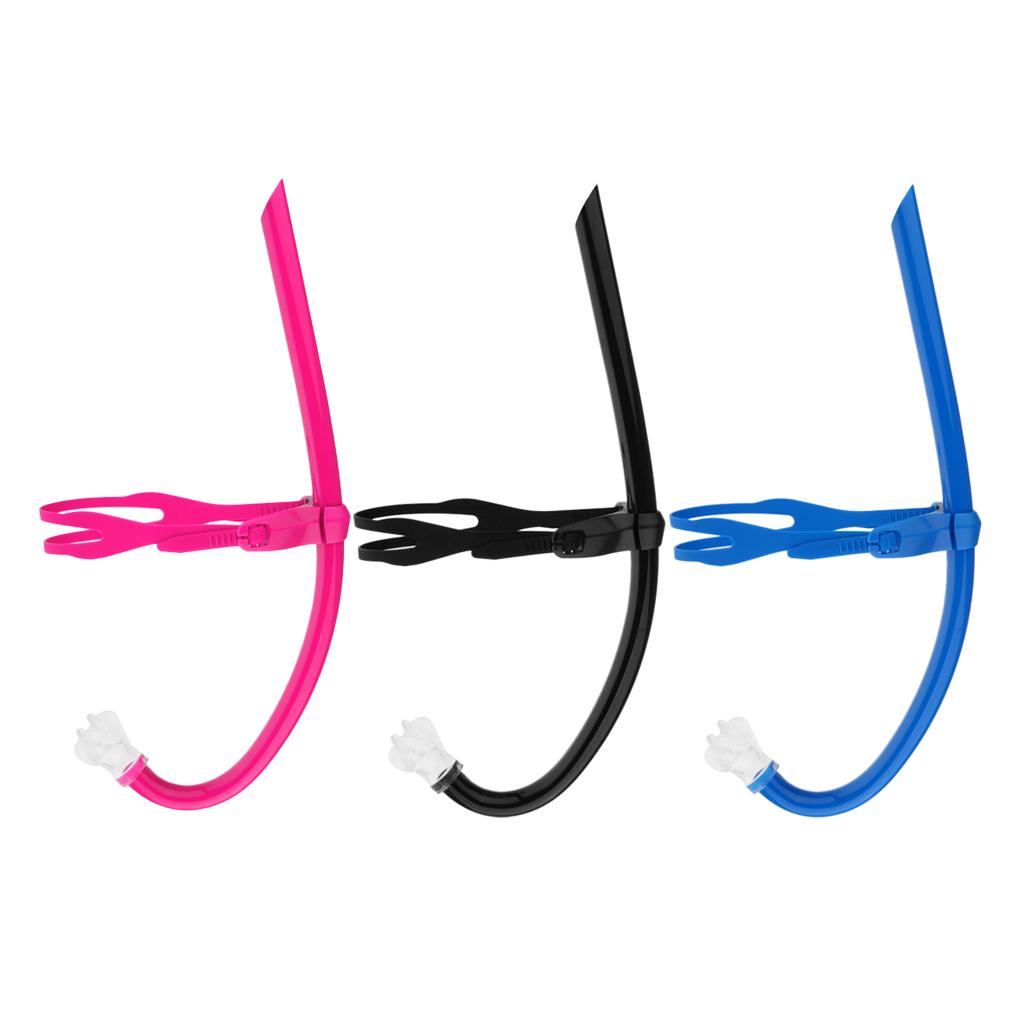 Diving Swimming Adjust Silicone Center Snorkel Set Breathing Tube Pink