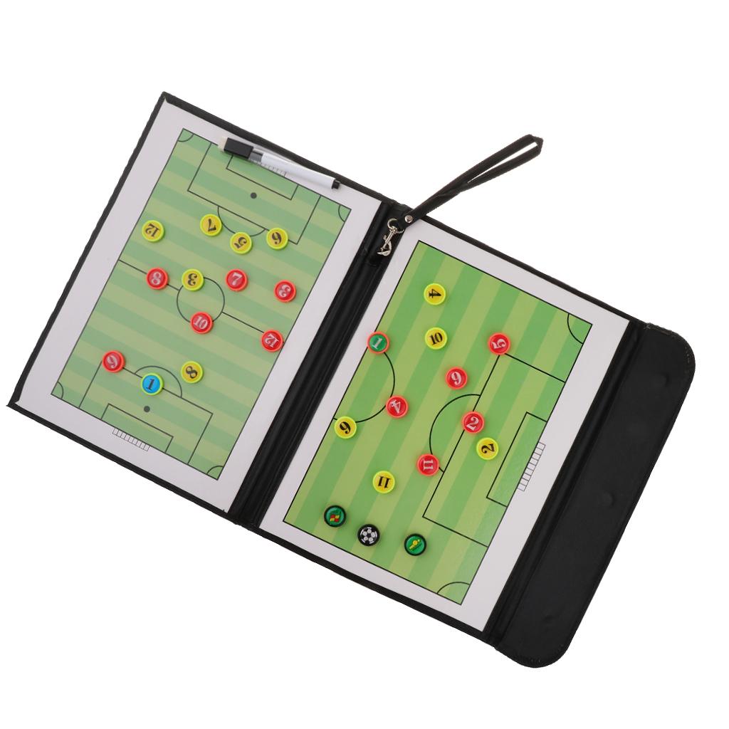 Sport Accs Clear Football Coaching Board with Zipper PU Leather Cover Dry Erase Marker