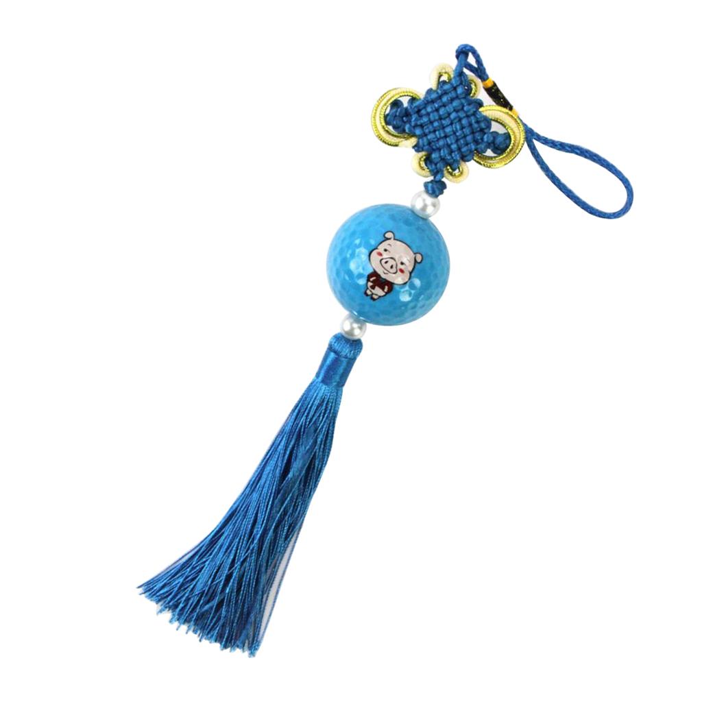 Chinese Knot with Golf Ball Home Car Hanging Ornament Gift Blue