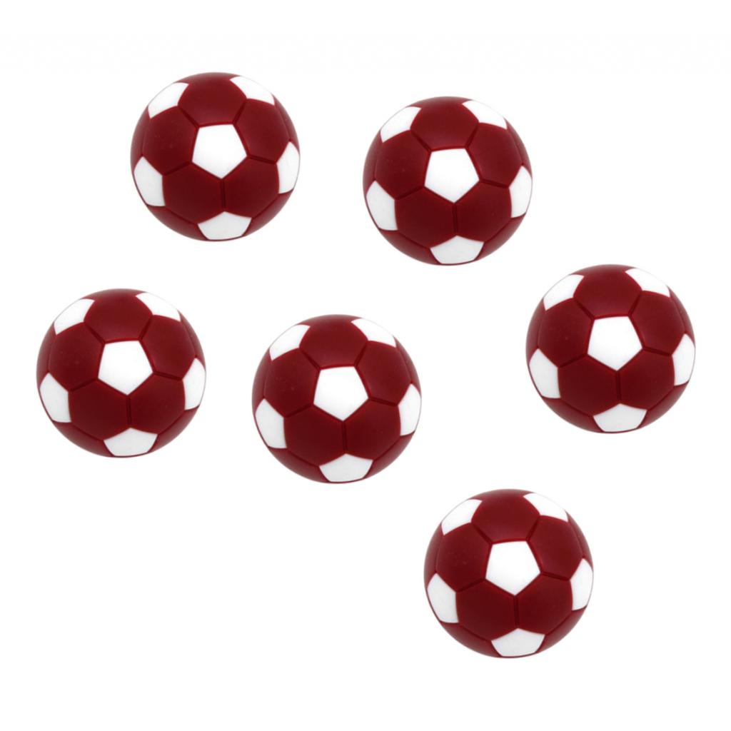 6pcs 32mm Table Soccer Football Foosball Balls Fussball Replacement Dark Red