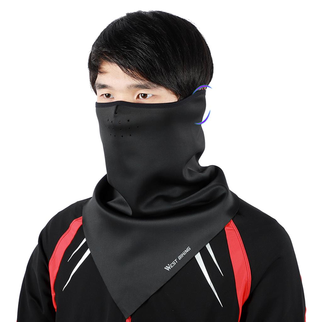 Outdoor Head Face Mask Fishing Headwear Triangle Neck Tube Scarf Black