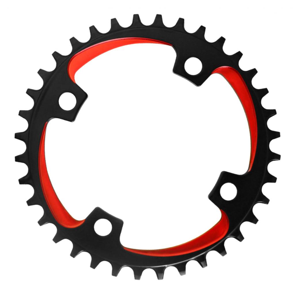 Chainring Sprockets Chainwheel Single Speed Alloy Chain Ring Black+Red 32T