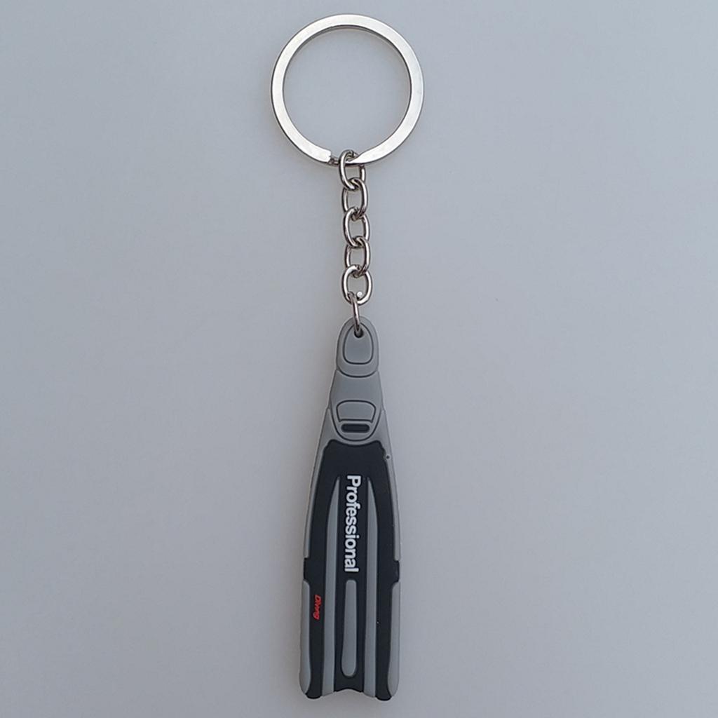 Scuba Diving Fins Flippers Key Chain Holder Keyring Keychain  Gray