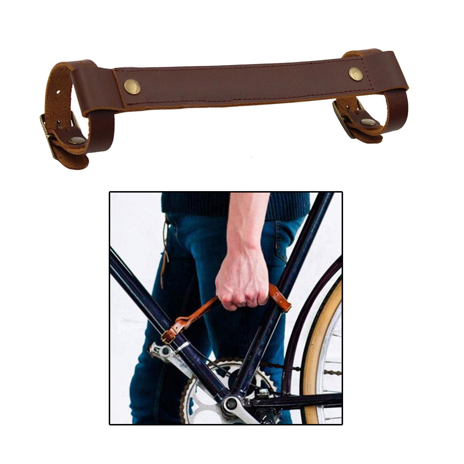 Durable Bike Frame Handle High Strength Carry Strap Carrier Lift Dark Coffee