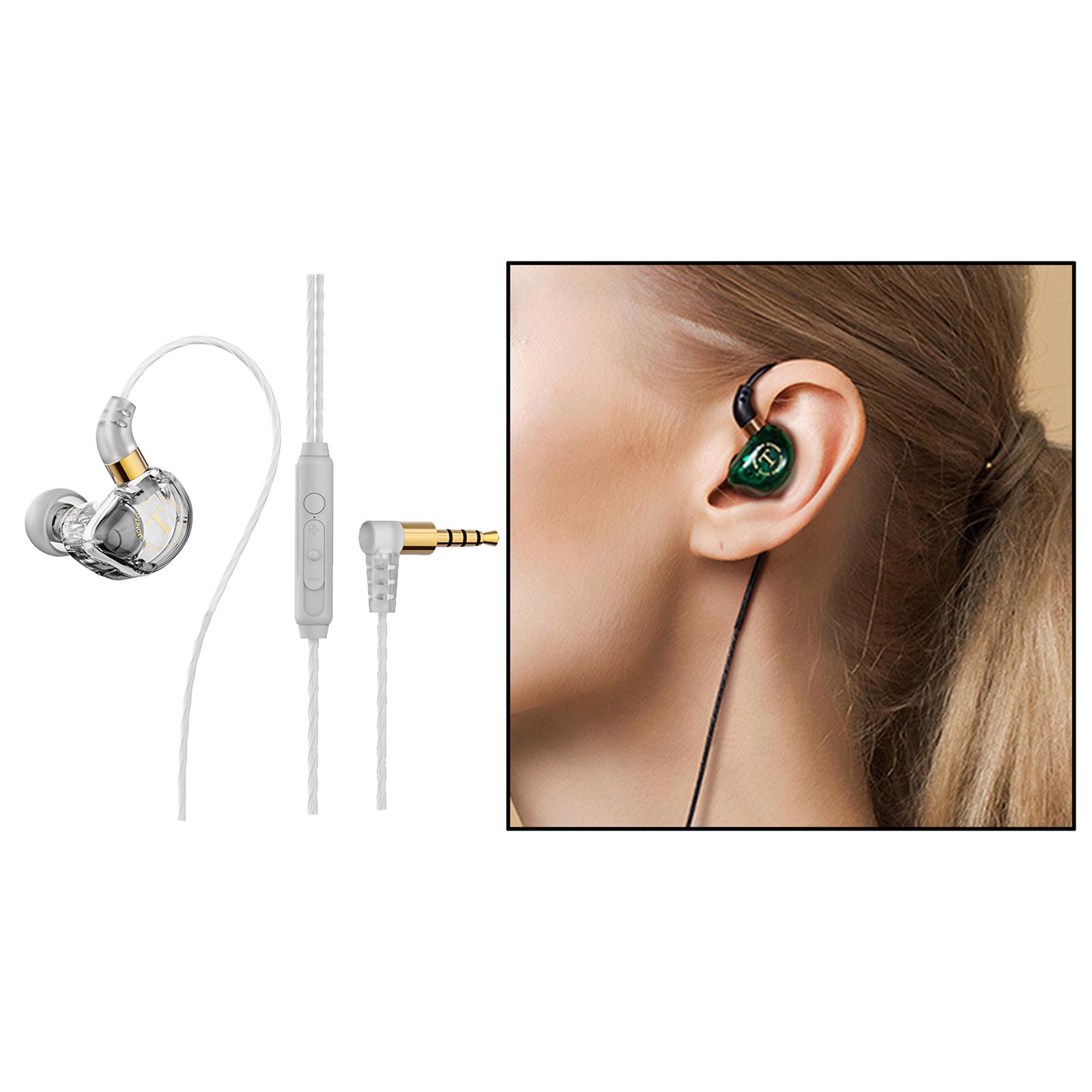 3.5mm Bass Headset In-Ear Earphone Stereo Earbuds Headphone Wired Mic Clear