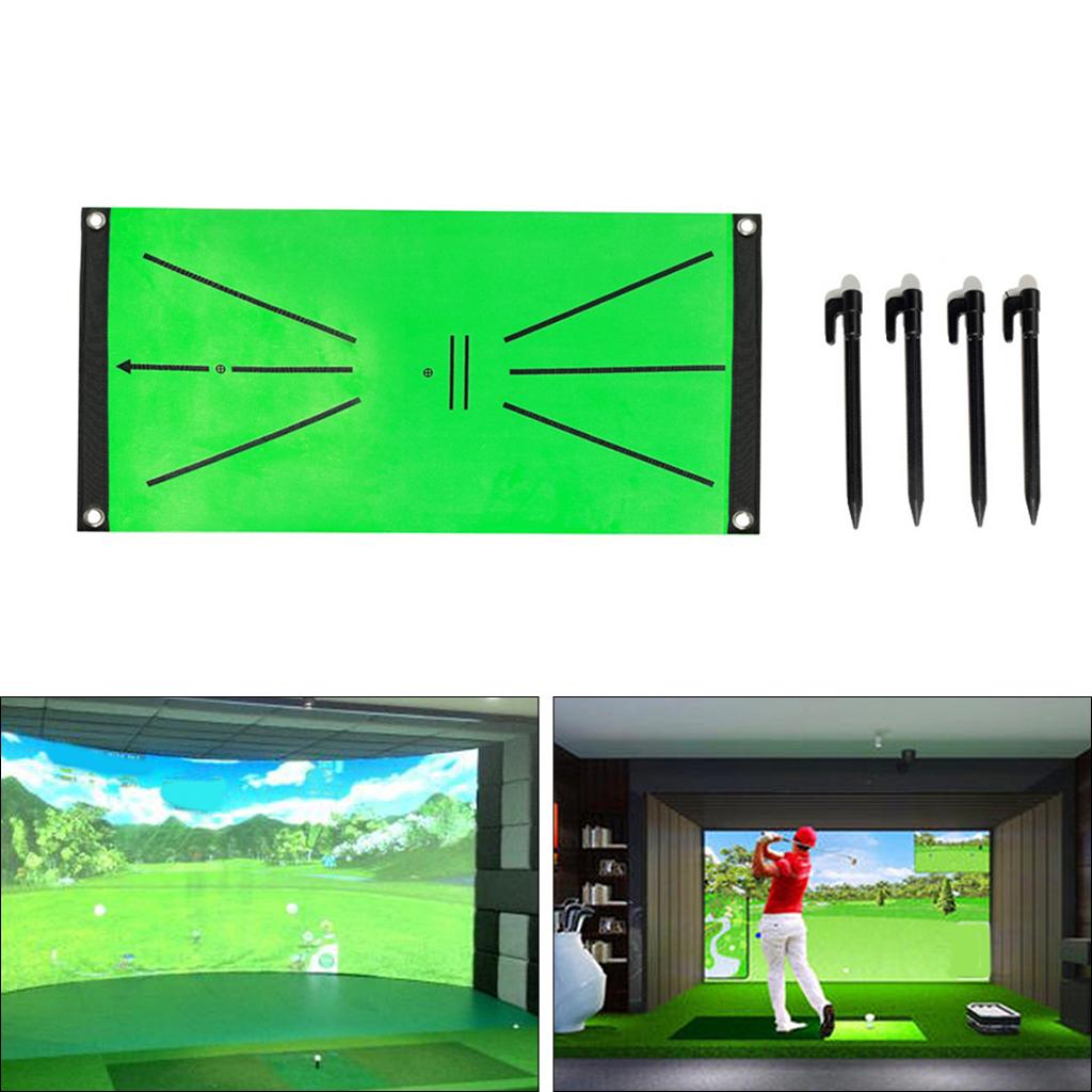 Golf Training Mat Golf Practice Training Aid Rug With Ground Nails