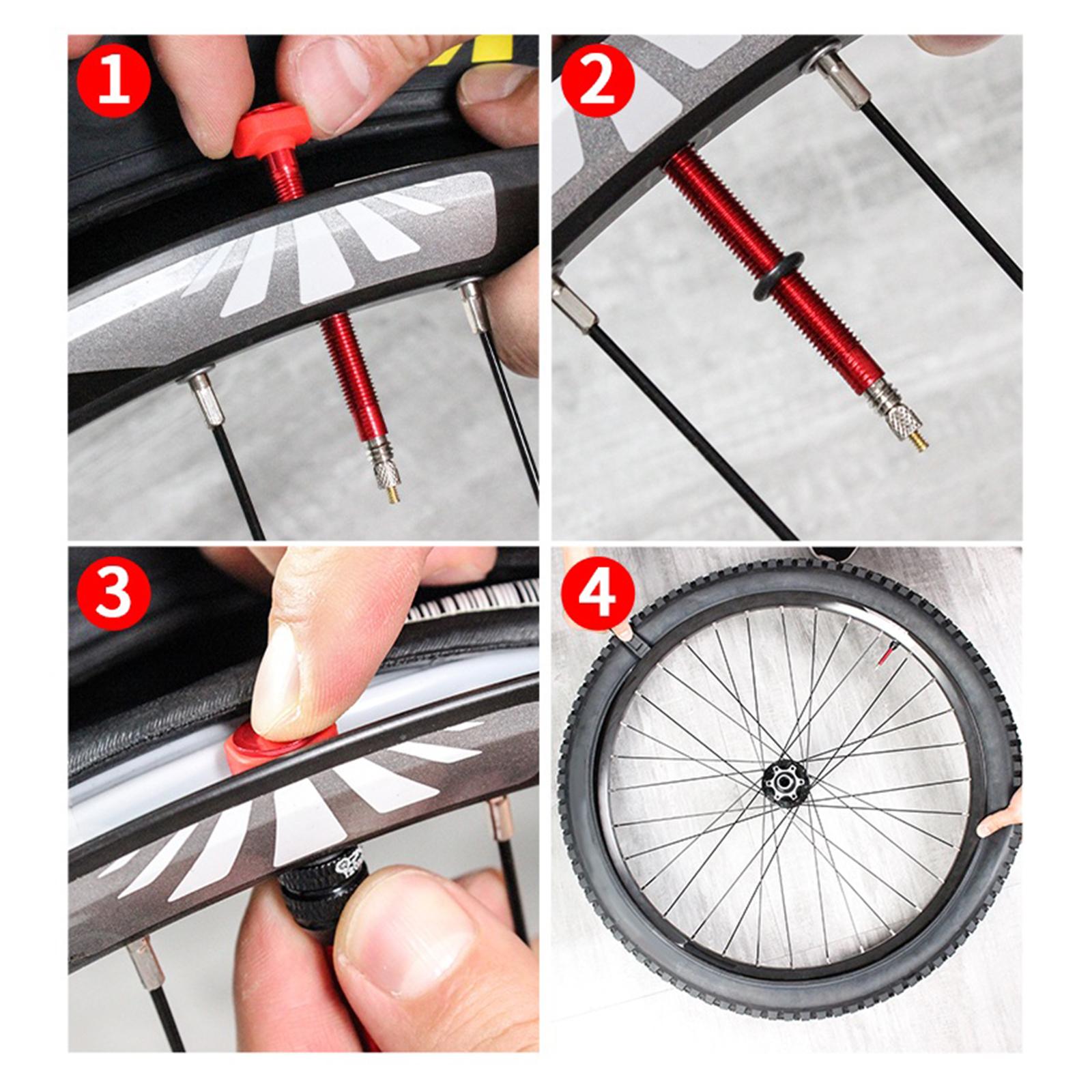 5xPresta Tubeless Aluminum Alloy Valve Stem MTB Mountain Bike 40mm Red