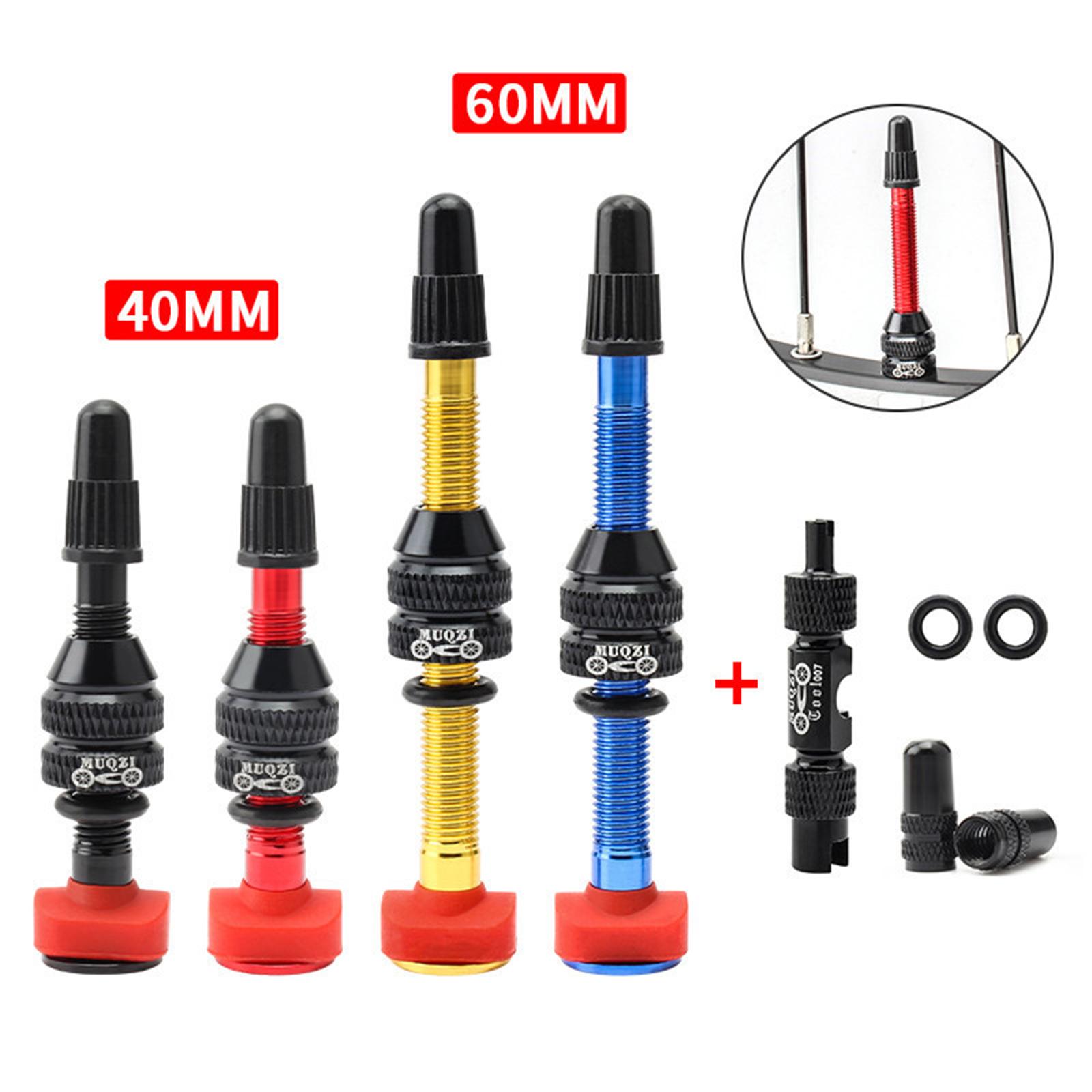 Presta Tubeless Aluminum Alloy Valve Stem MTB Mountain Bike 40mm Red