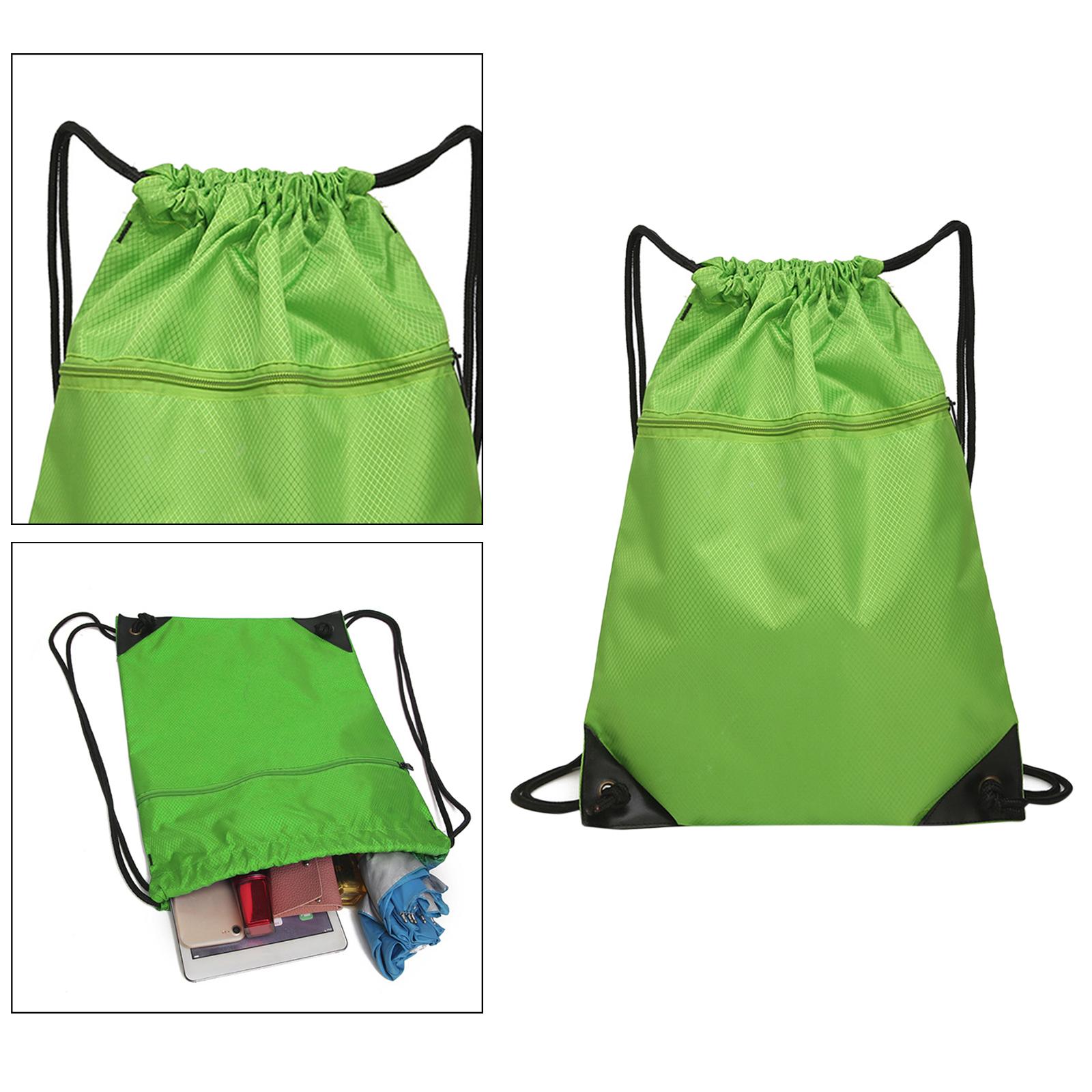 Travel Nylon Drawstring Bag Sack Beach Gym Backpack Shoes Bags Light Green