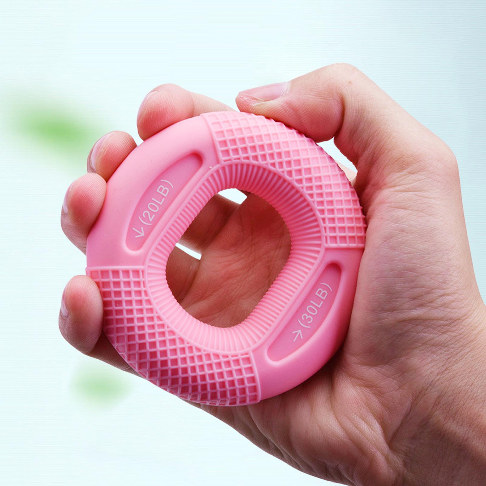 2xHand Grip Strengthener Forearm Strength Trainer Gripper Pink 20LB 30LB