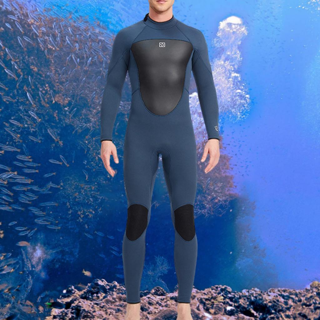 Premium 3mm Wetsuit Thermal Back Zip Scuba Swimsuit XXL Man Dark Gray