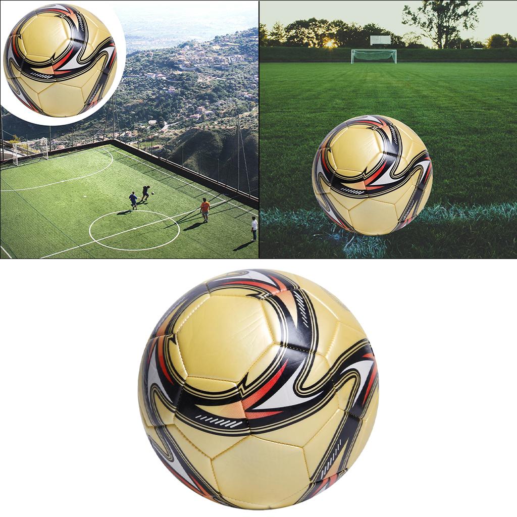 Soccer Ball Size 5 Outdoor Toys Stitched Training Ball Official Match Yellow