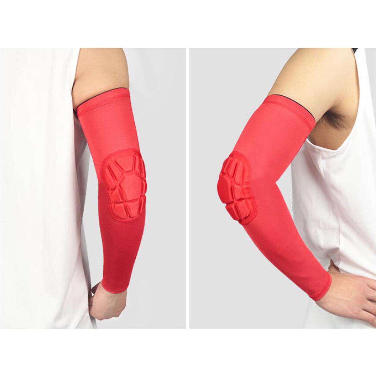 Elbow Support Compression Honeycomb Pad Brace Joint Arm Sleeve Sport Red L