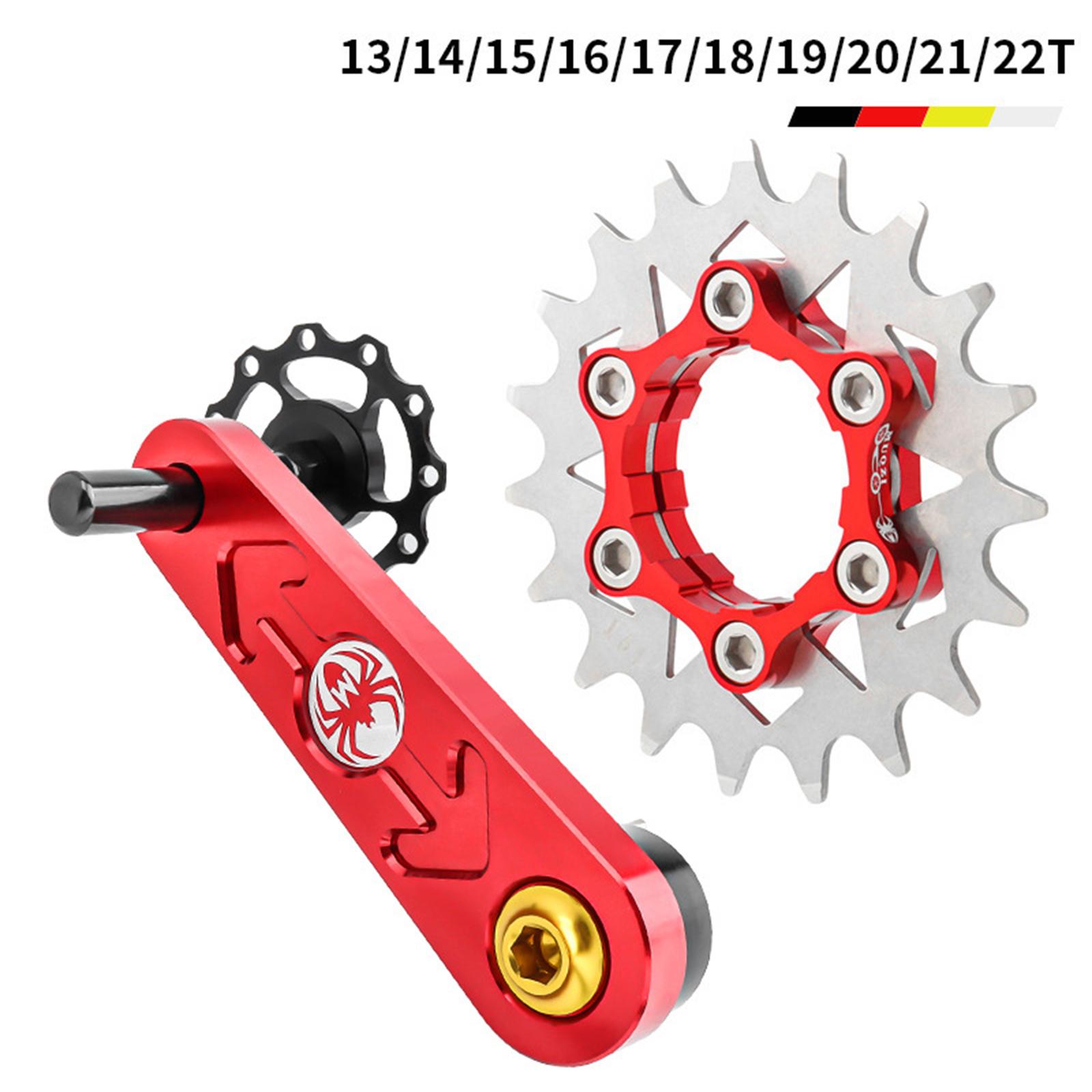 Bike Single Speed Cassette Cog MTB Bicycle Chain Tensioner Red 17T