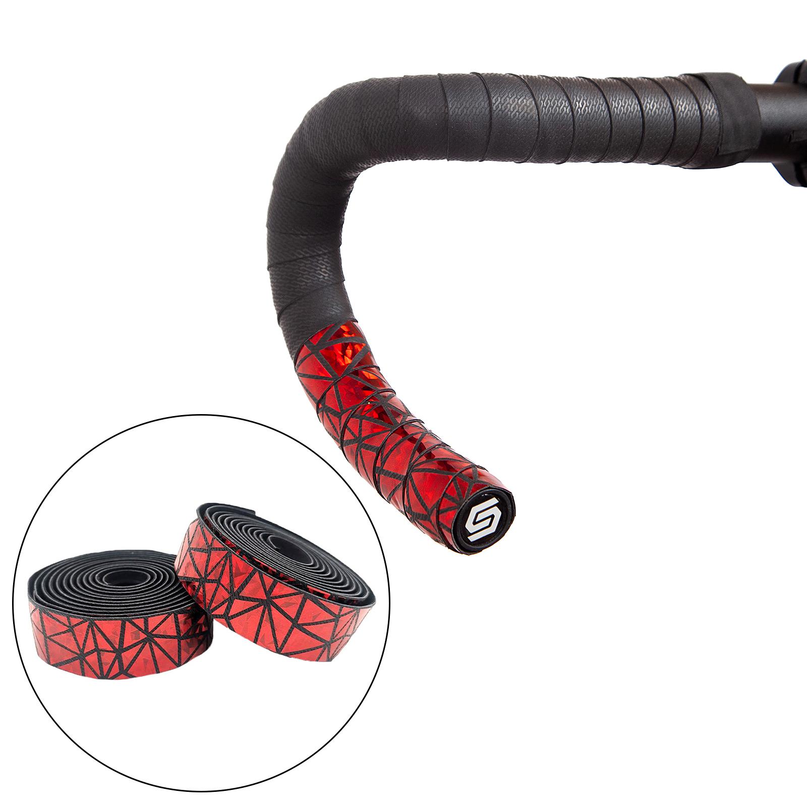 2Pcs Bike Handlebar Tape Anti Vibration Cycling Tapes Comfortable  Red