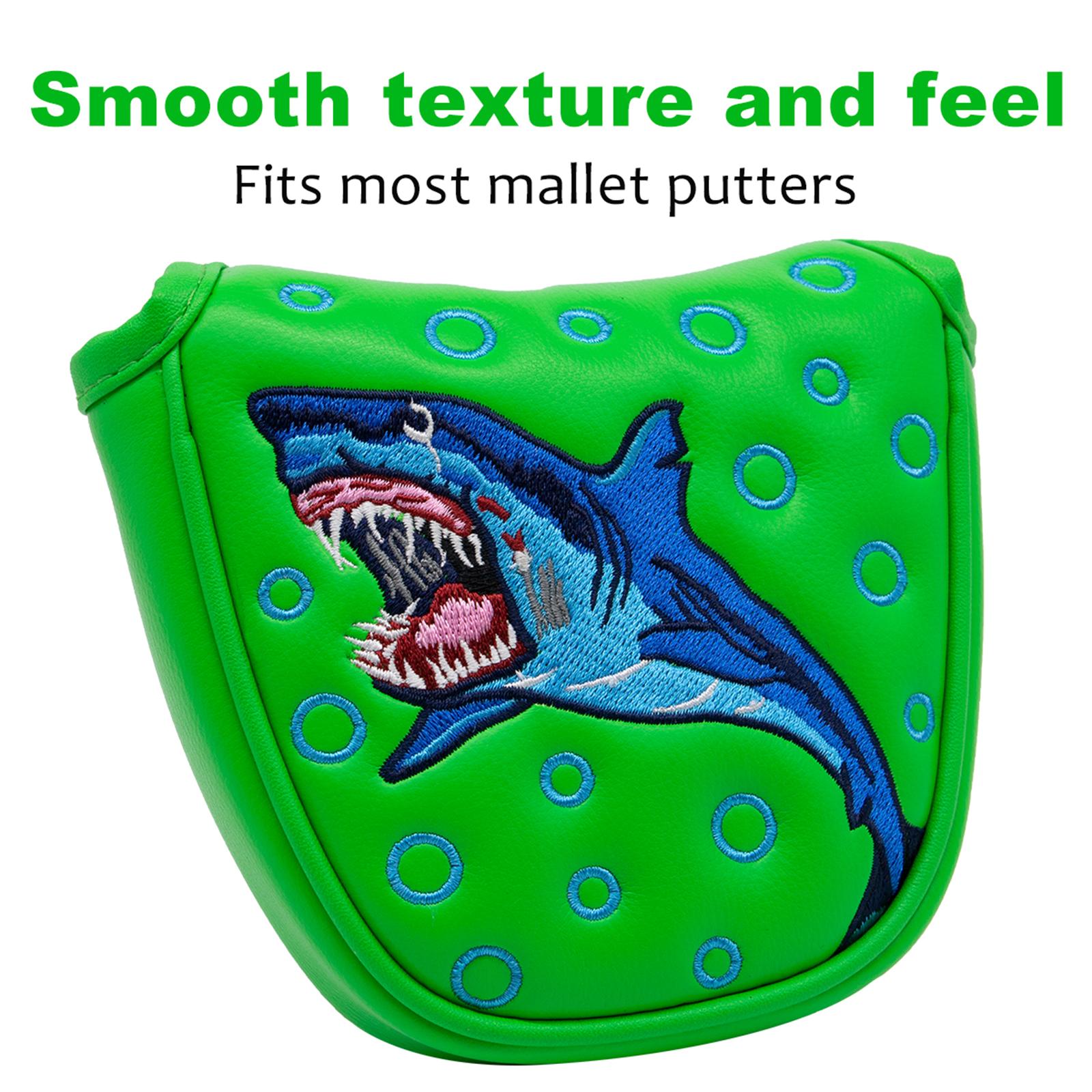 Shark Pattern Golf Mallet Putter Head Cover Club Protector Headcover Green