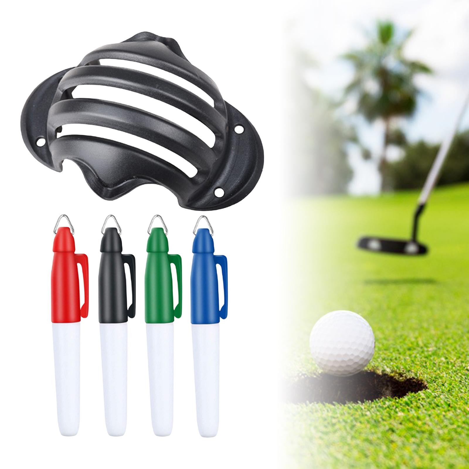 Sports Alignment Golf Ball Marker Line Tool Drawing Liner Set w/ 4 Pens A