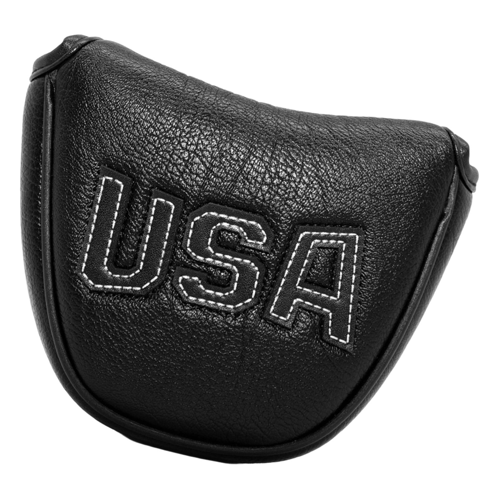 Embroidery Golf Mallet Putter Head Cover Blade Club Protective Headcover A