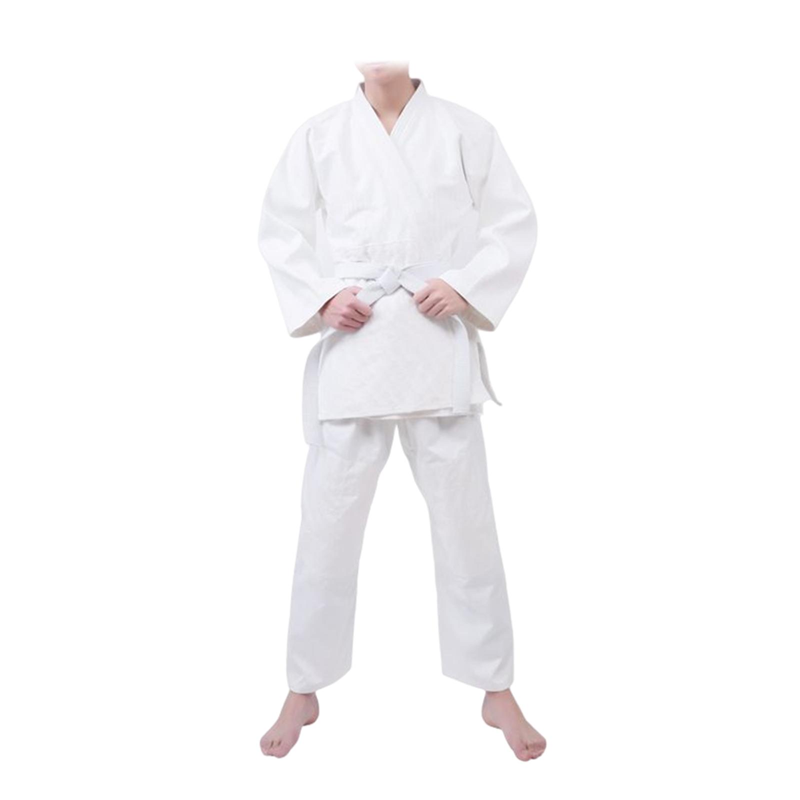 Traditional Judo Uniform Suit Long sleeve Belt Clothes Adult 130cm