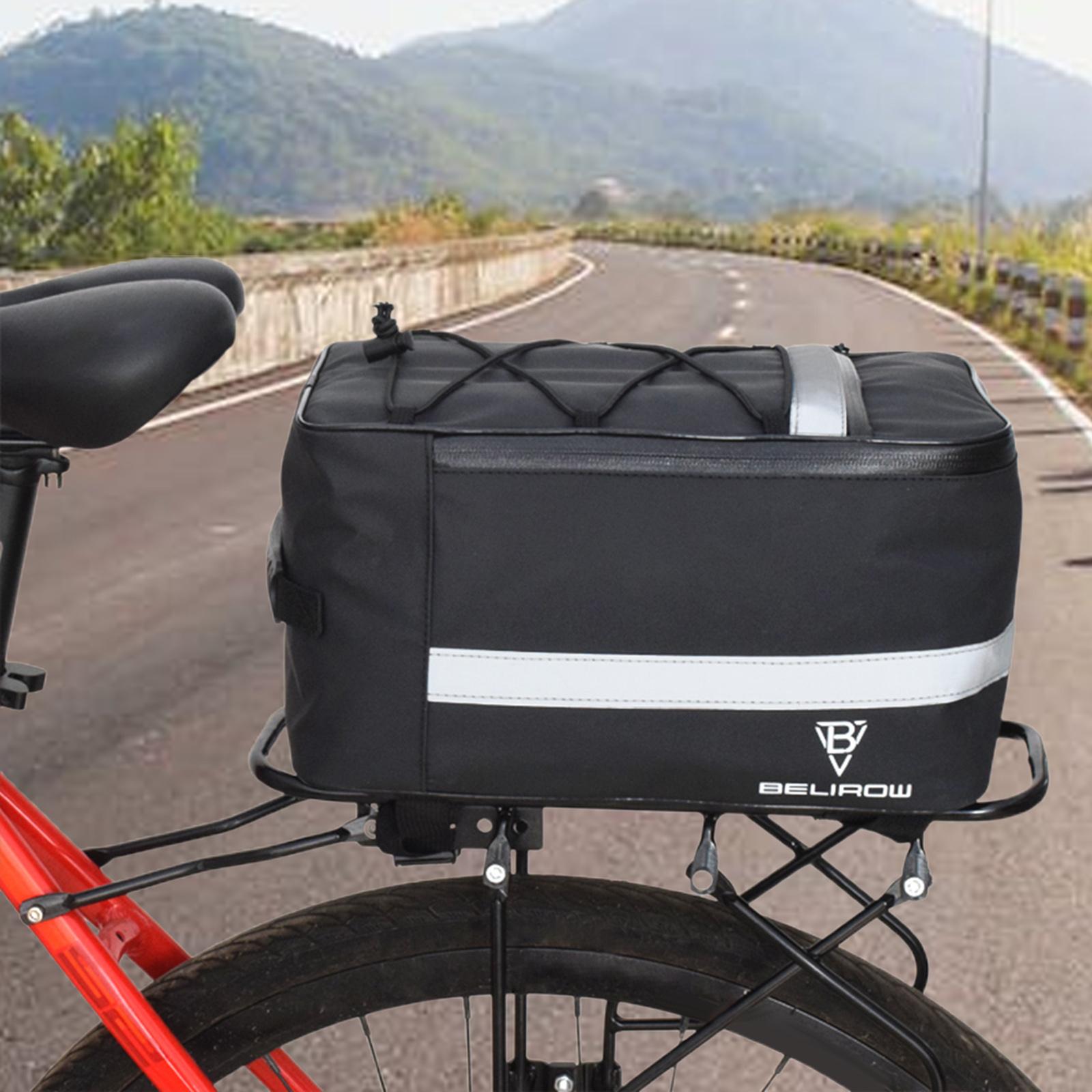MTB Bike Rear Seat Carrier Cargo Bag Reflective Stripe Protective Padding Size S