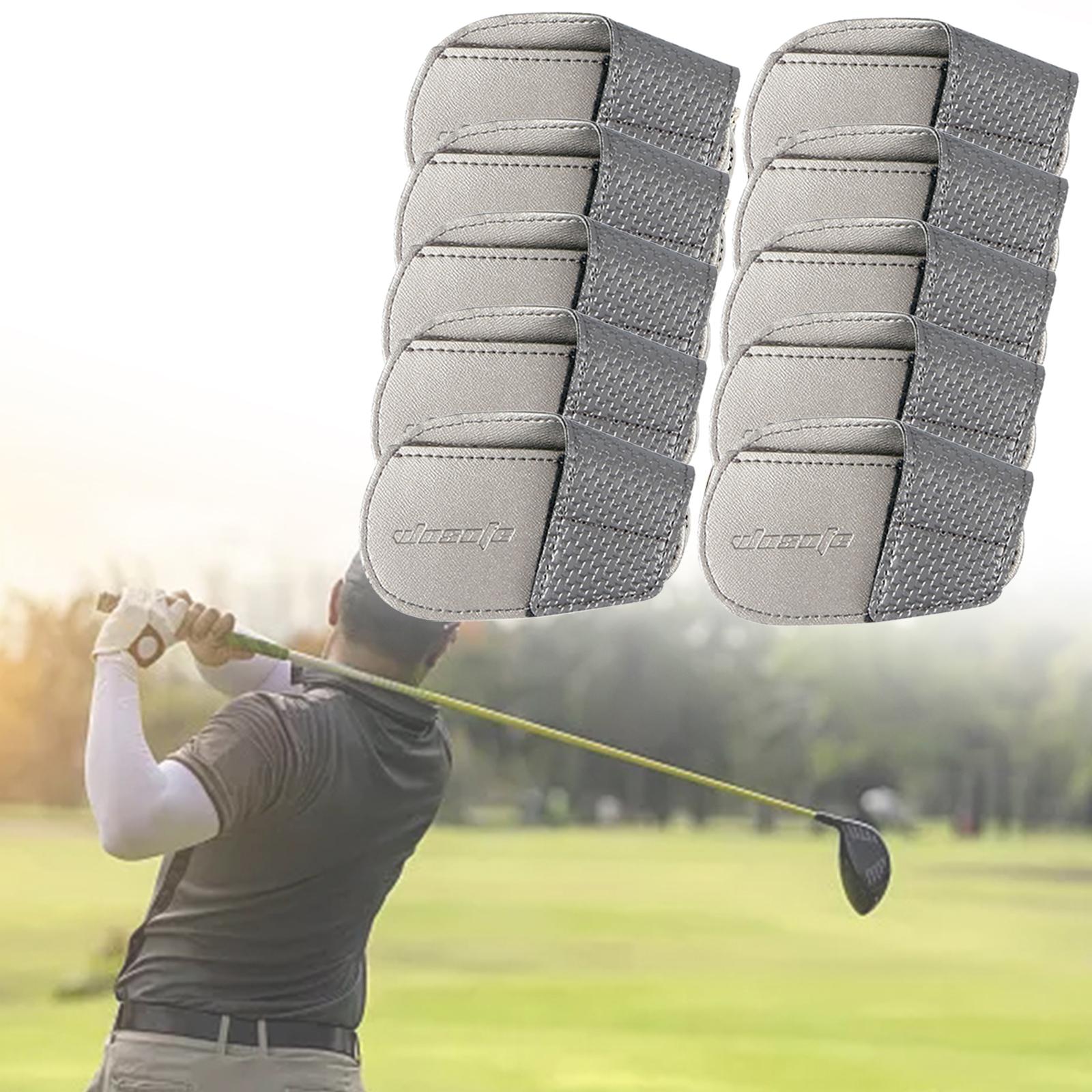 Golf Head Covers PU Portable Protector for Athlete Travel Golf Training Gray Small