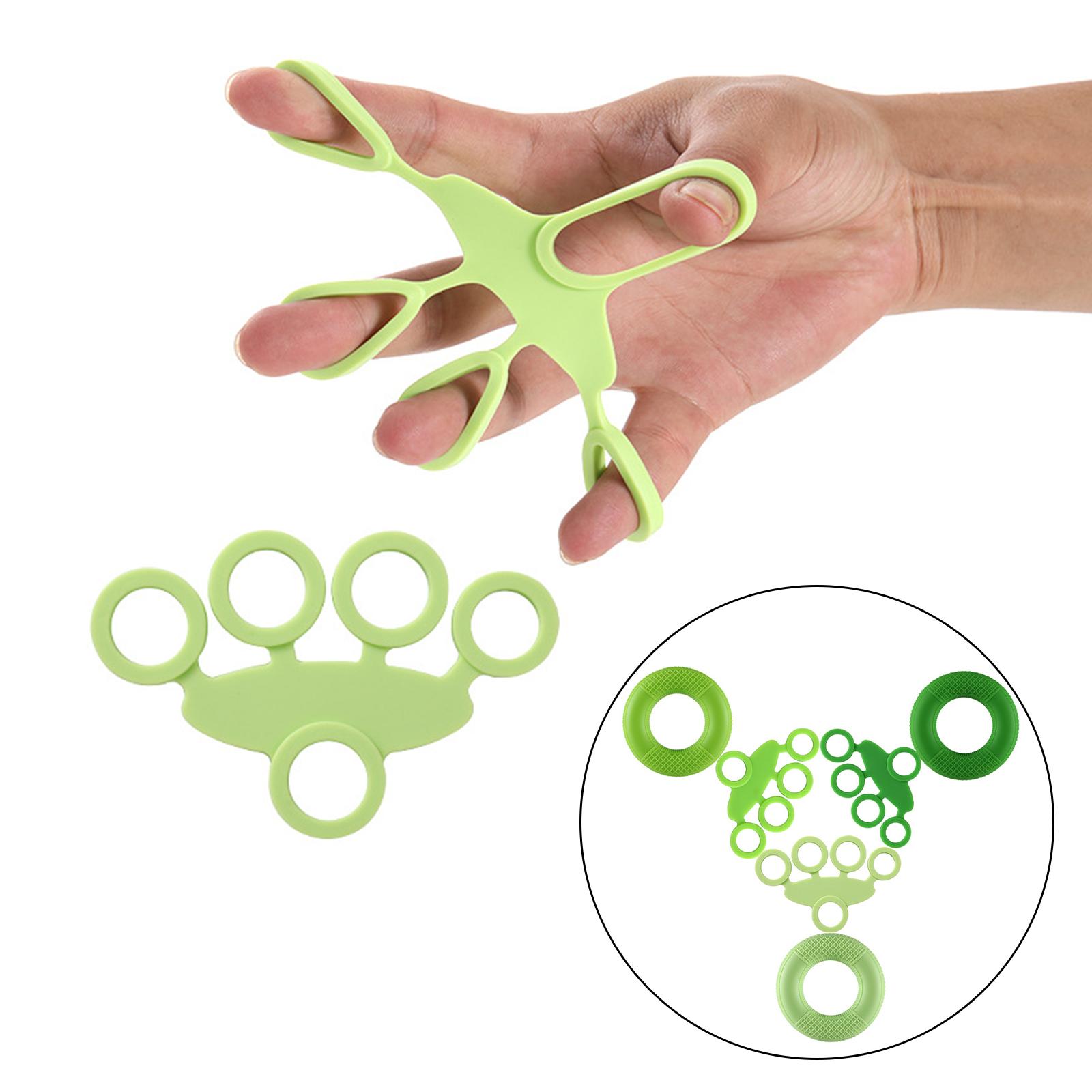 Silicone Hand Gripper Exerciser Fitness Finger Strengthener Rock Climber Green