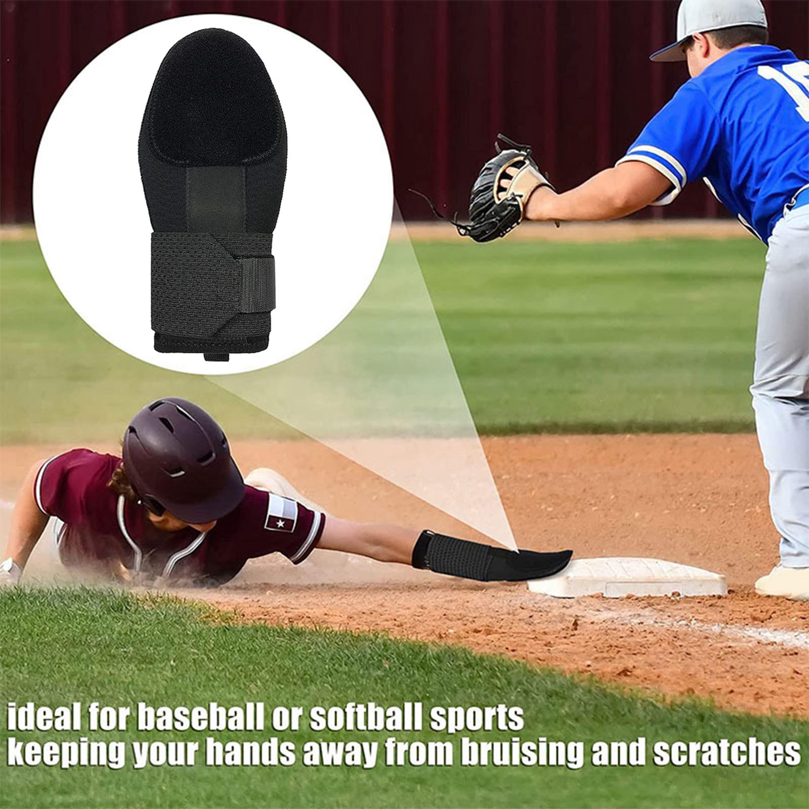 Baseball Softball Sliding Glove w/ Elastic Compression Strap Hand Protector Adult Black