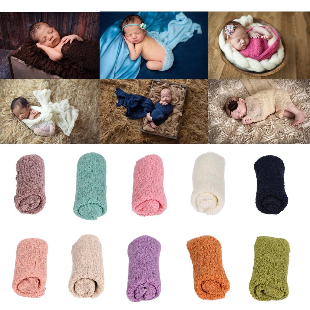 Newborn Baby Photography Photo Props Stretch Knit Wrap Orange