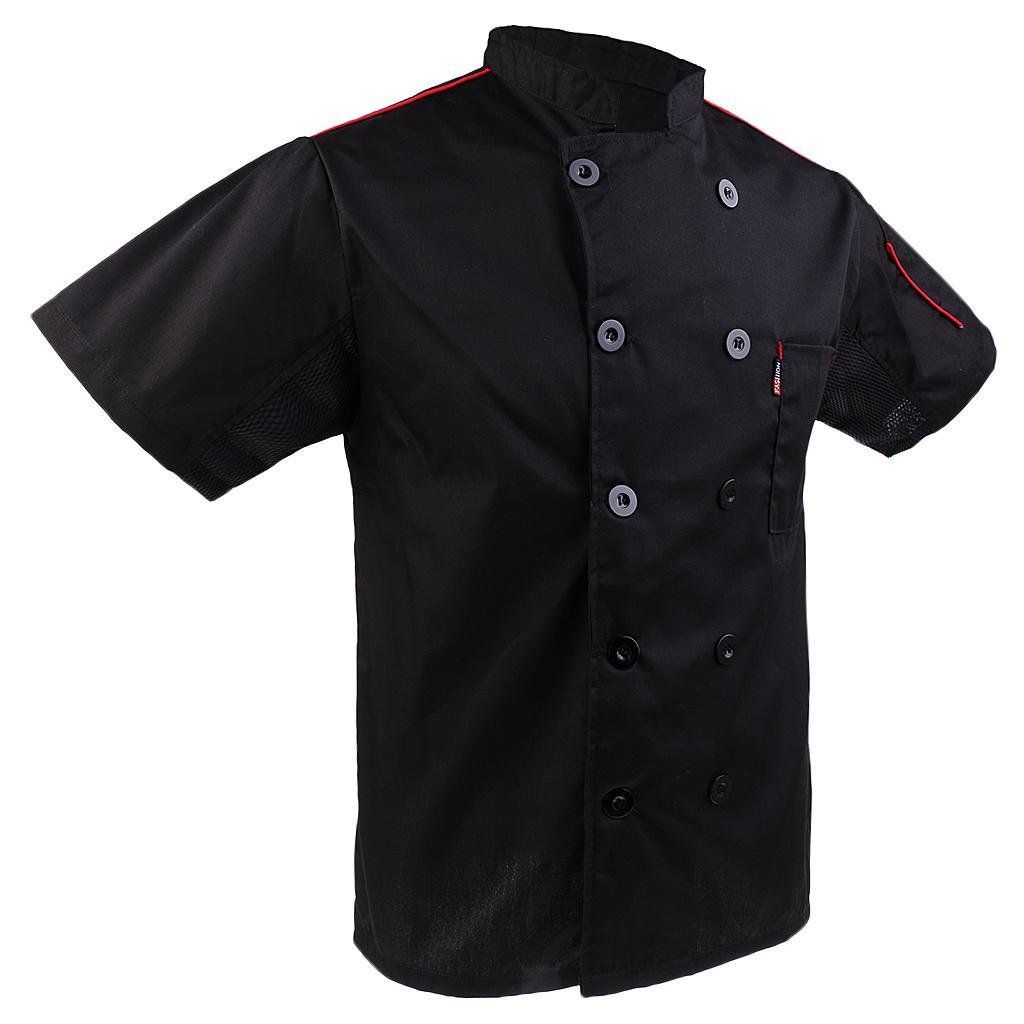 Men Women Five Star Short Sleeve Chef Jacket Chefs Coat Catering ...