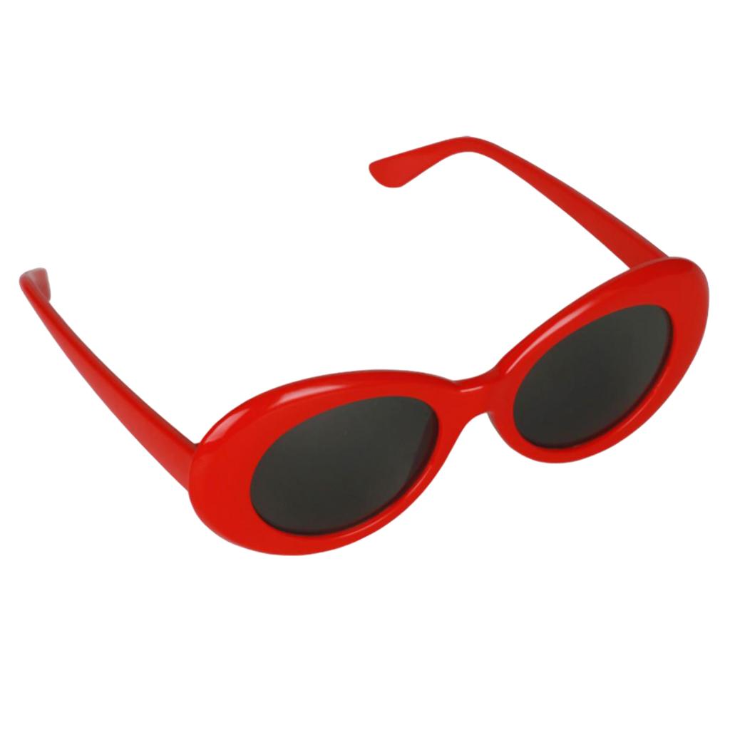 Retro Clout Goggles Glasses Oval Bold Mod Thick Framed Sunglasses  Red