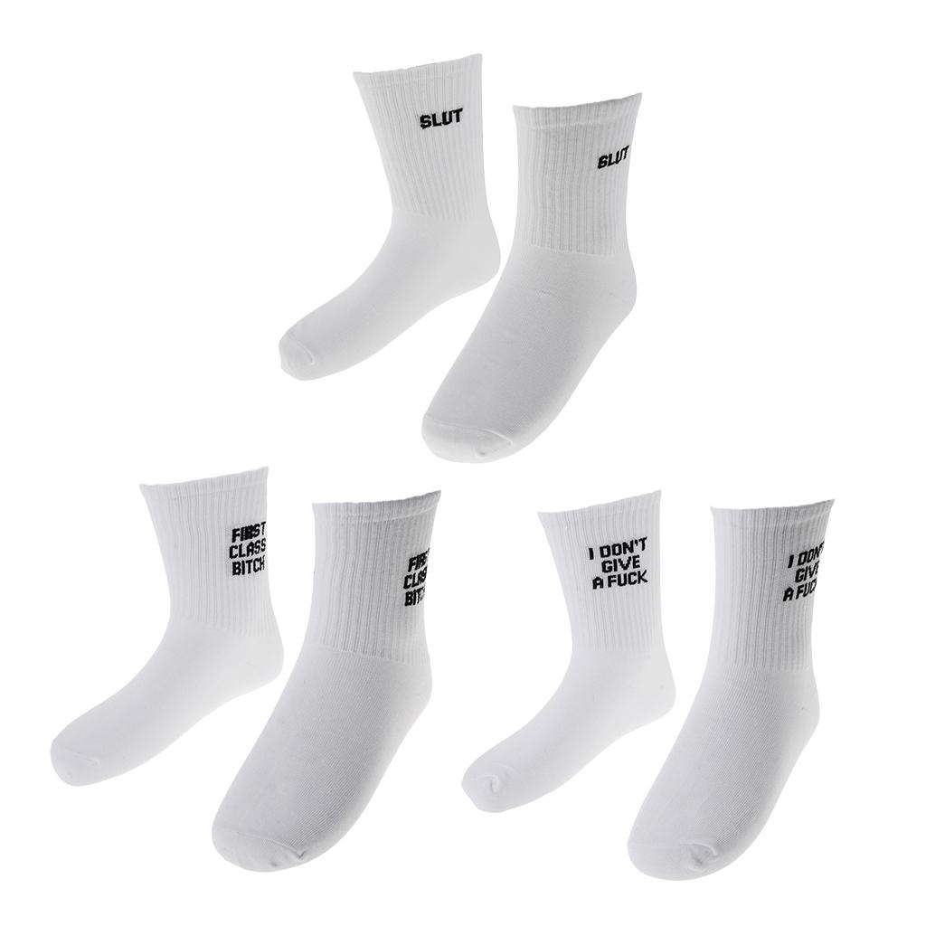 Swear Word Curse Printed Stockings Crew Socks Funny Men Tube Socks SLUT