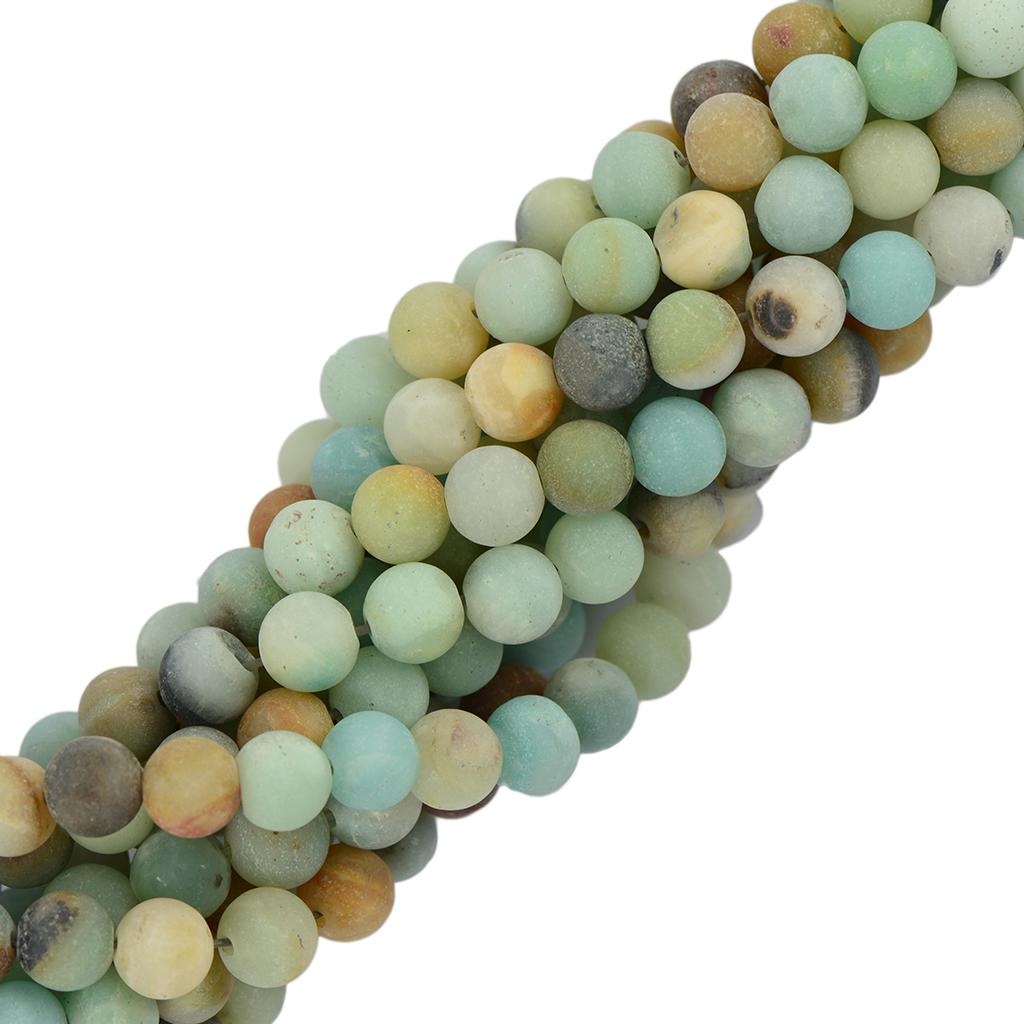 8mm Round Amazonite Gemstone Loose Spacer Beads Jewelry Making Strand 15"