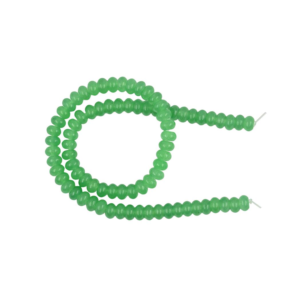 5x8mm Natural Smooth Green Aventurine Jade Rondelle Loose Beads Strand 15''