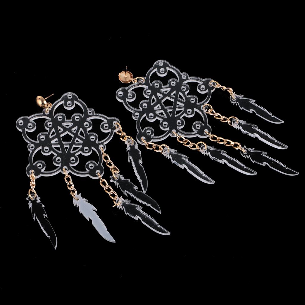 3xFemale Transparent Fashion Star Flower Dangle Exotic Earrings Jewelry 