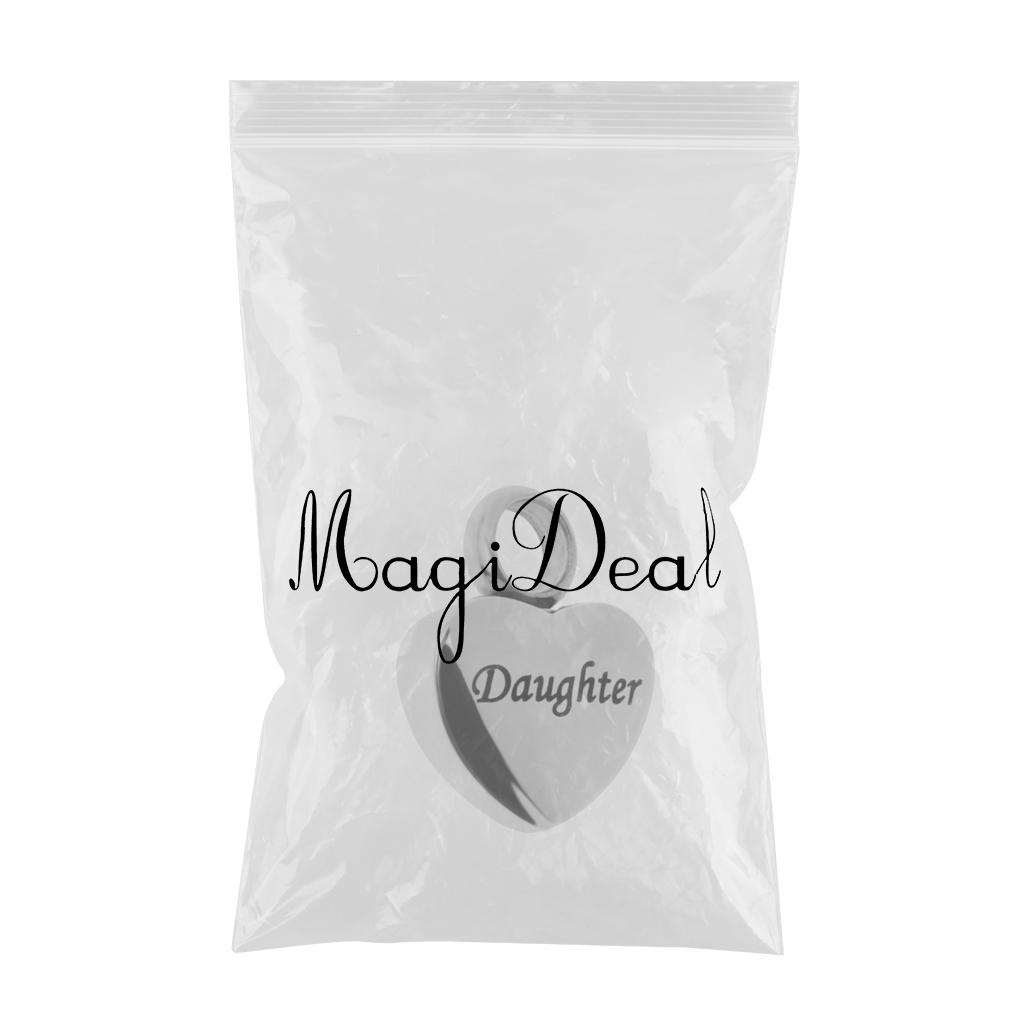 Memorial Pet Stainless Steel Heart Urn Pendant Cremation Ash Gift Daughter