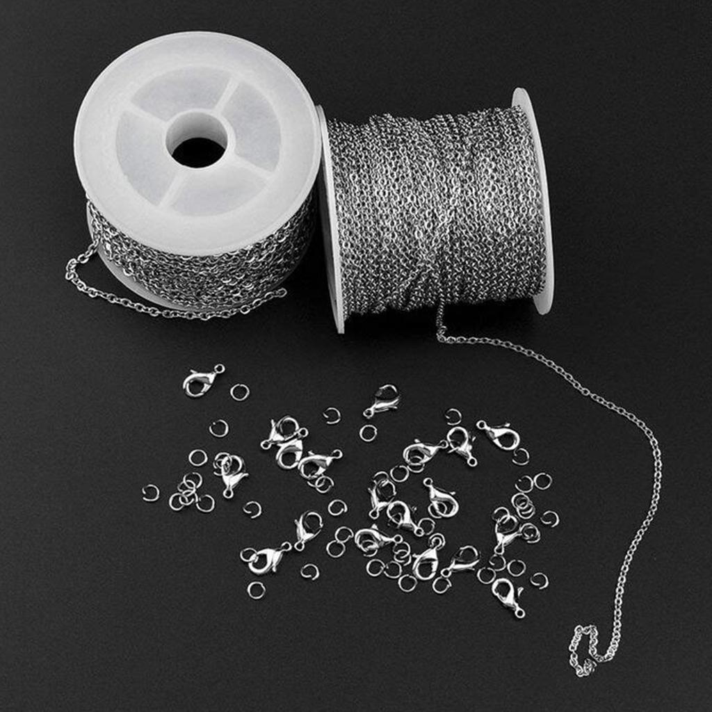 Silver Stainless Steel Cable Link Chain Spool Bulk for Jewelry Making