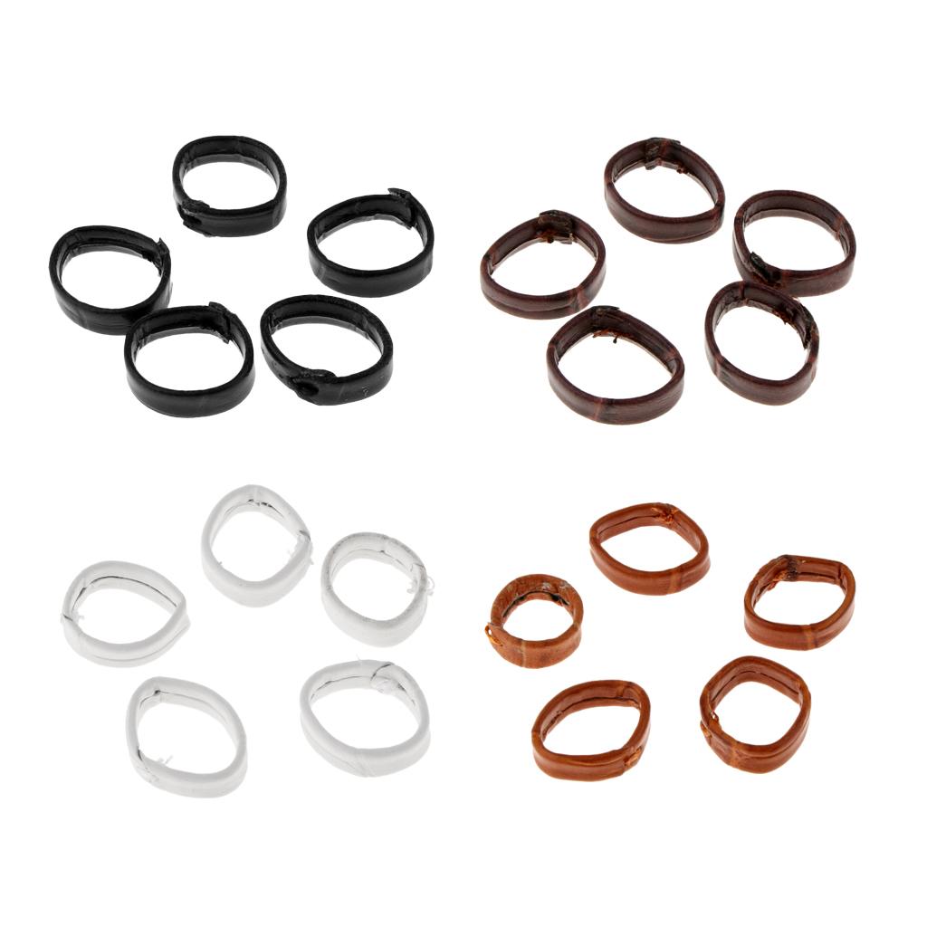 5 Pieces PU Leather Loop Watchband Retainer Replace Ring 20mm Black