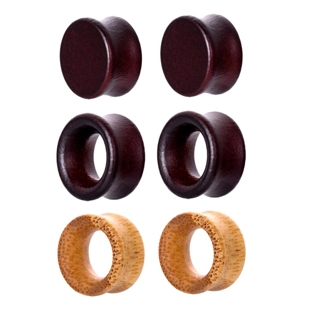 3 Pairs Retro Wooden Ear Plugs Tunnels Gauges Stretcher Piercing 8mm20mm eBay