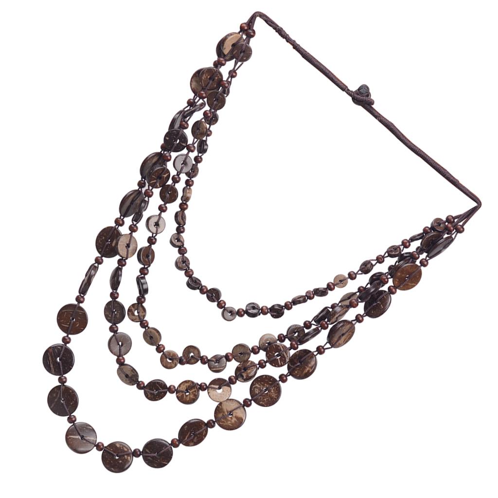 Bohemian Boho Tribe Multi-Layer Coconut Shell Bead Coin Jewelry Set