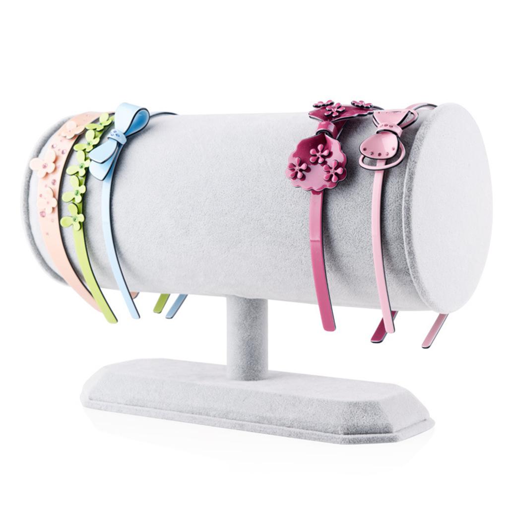 Headband Display Stand Rack Bangle Organizer T-Bar Jewelry Holder Gray