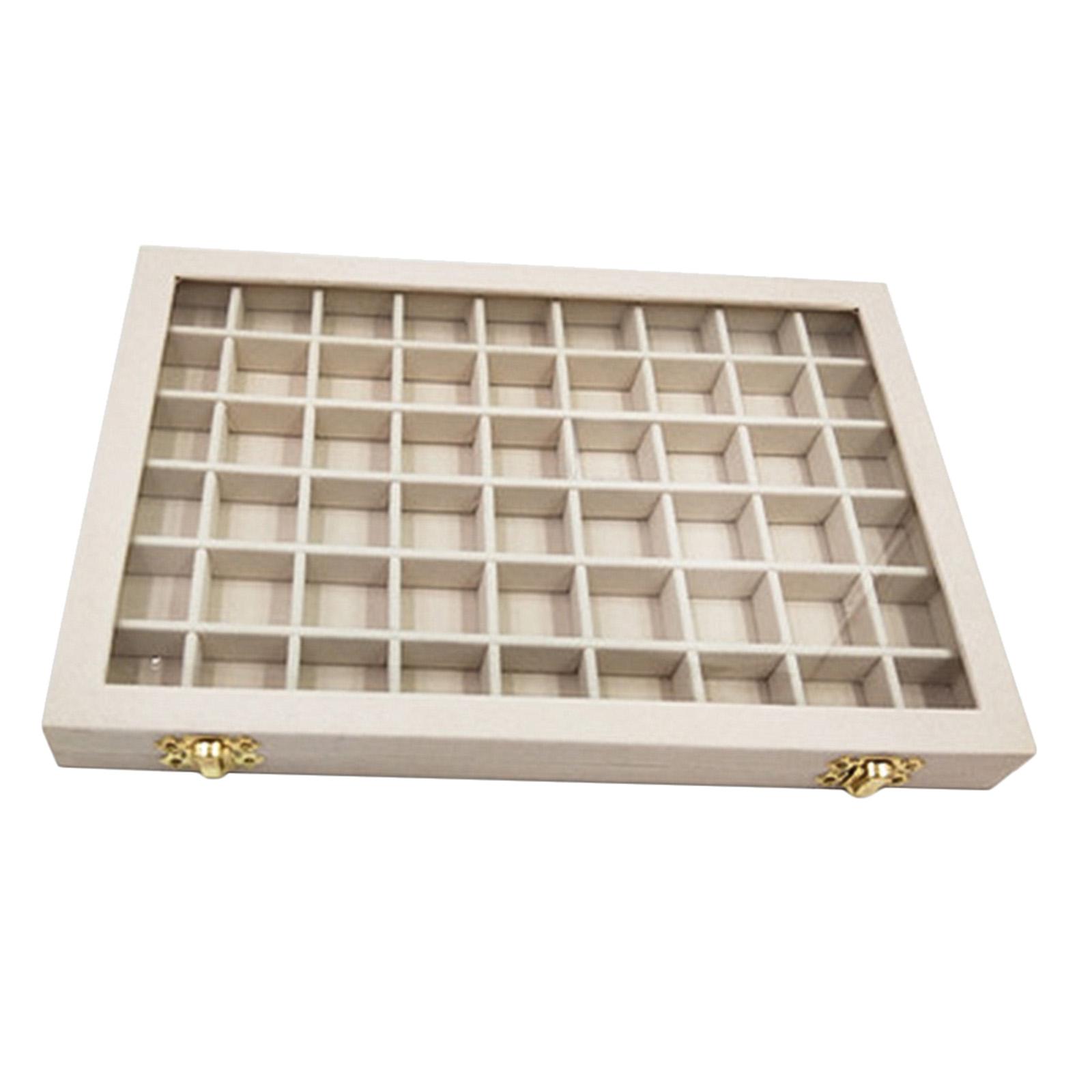 Velvet Stackable Jewelry Display Tray Case for Jewellery Earrings Beige