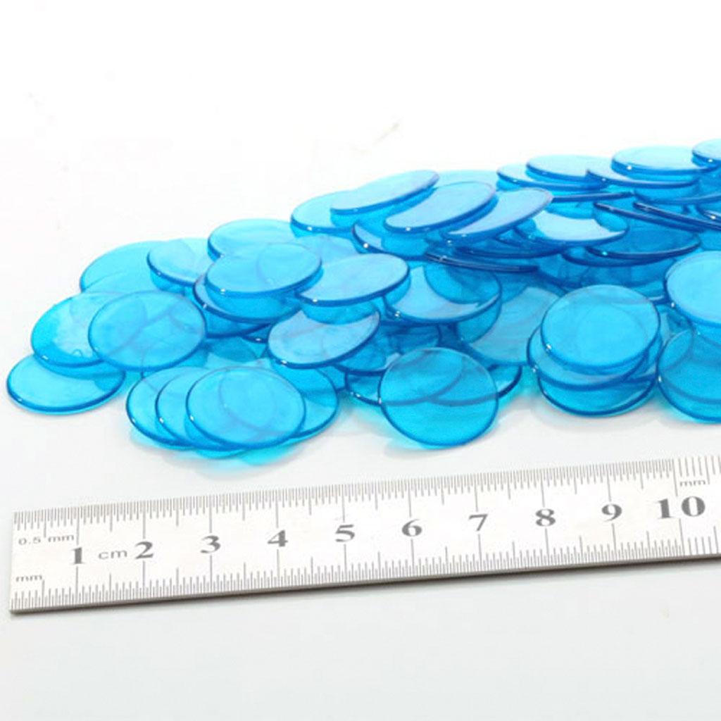 100pcs Blue Plastic Bingo Chips 3cm