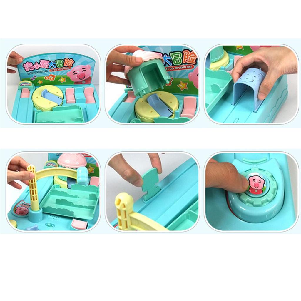 Cute Pig Adventure Electronic Track Educational Toy Parent-child Interactive