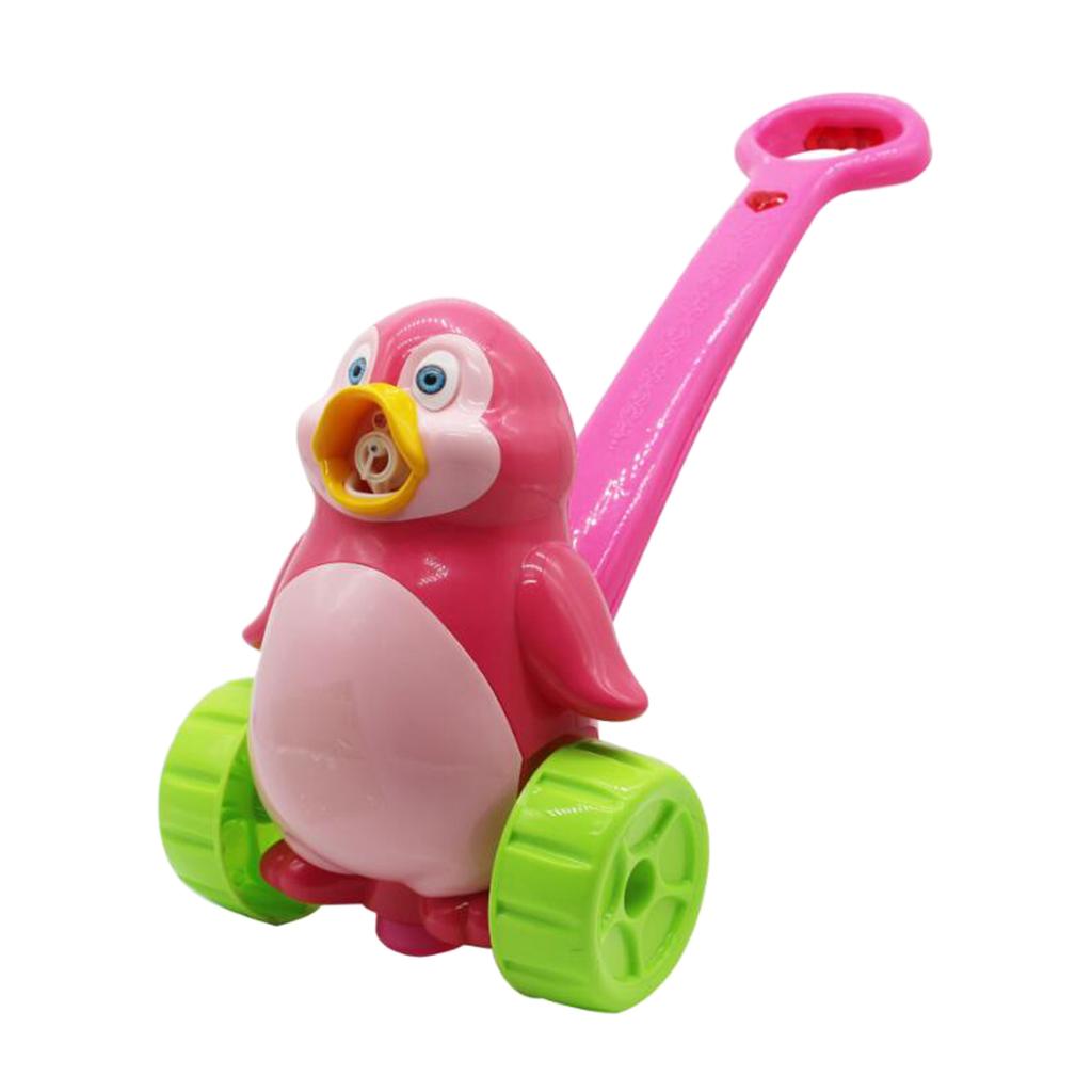 Automatic Bubble Machine Toy For Kids Walker Blows Bubbles Pink Penguin