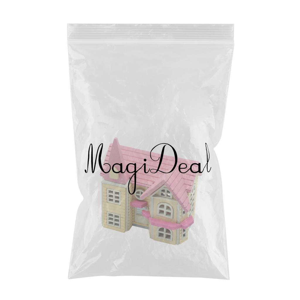 1:12 Scale DIY Wooden Dollhouse  Handcraft Miniature Project Toy Gifts Pink