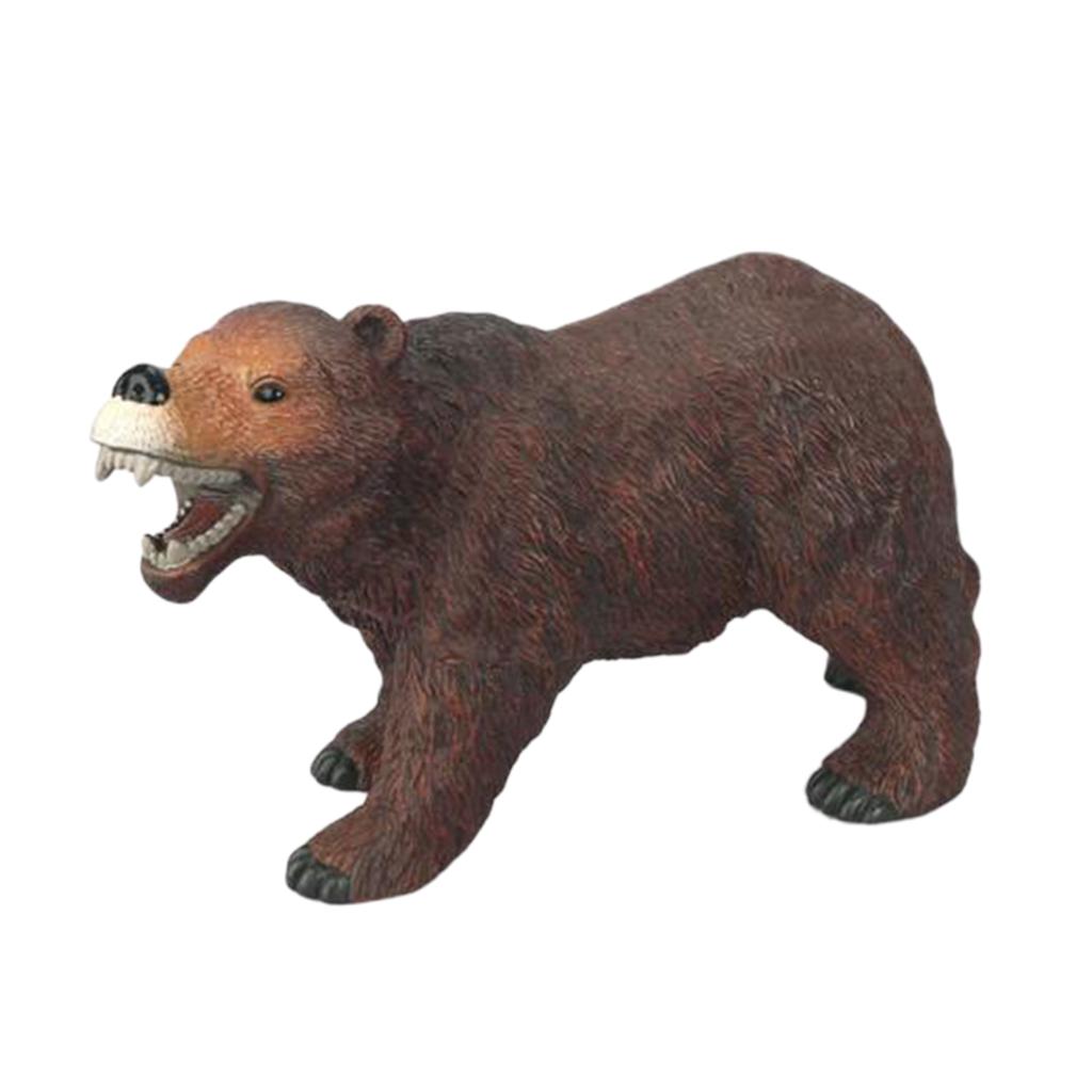 Animal Model with Sound Simulation Animal Figurines Toys Set Brown Bear