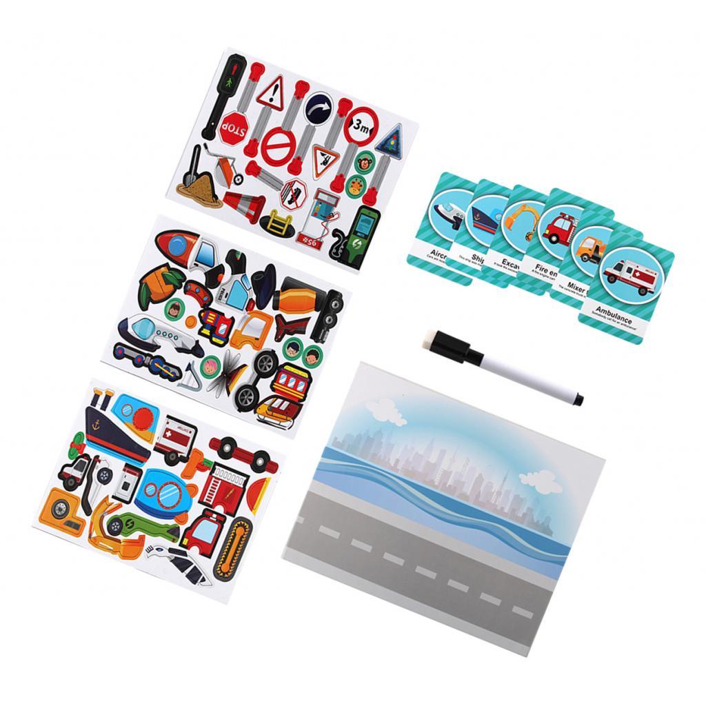 Children Magnetic Puzzle Early Childhood Educational Toy Traffic Set