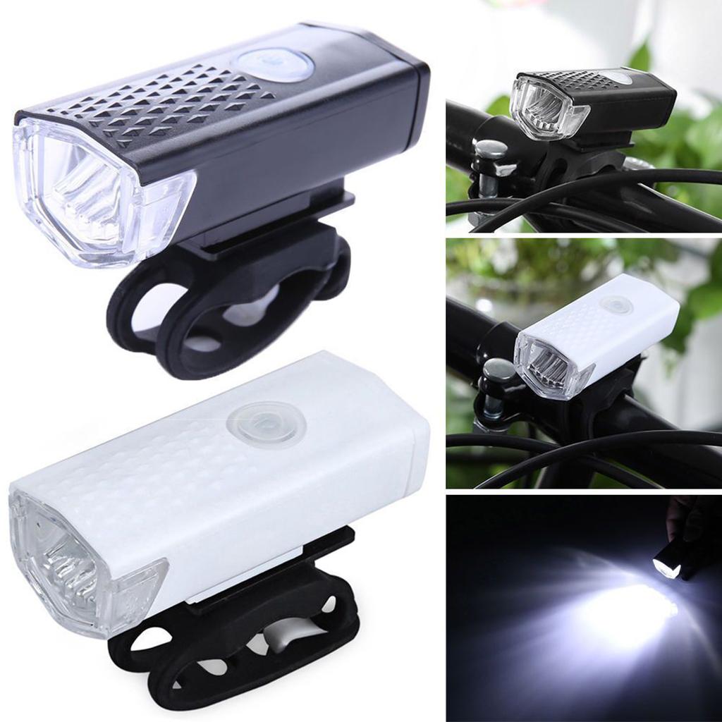 Waterproof Bike Front Rear Light Cycling Handlebar USB Lamp Torch Black