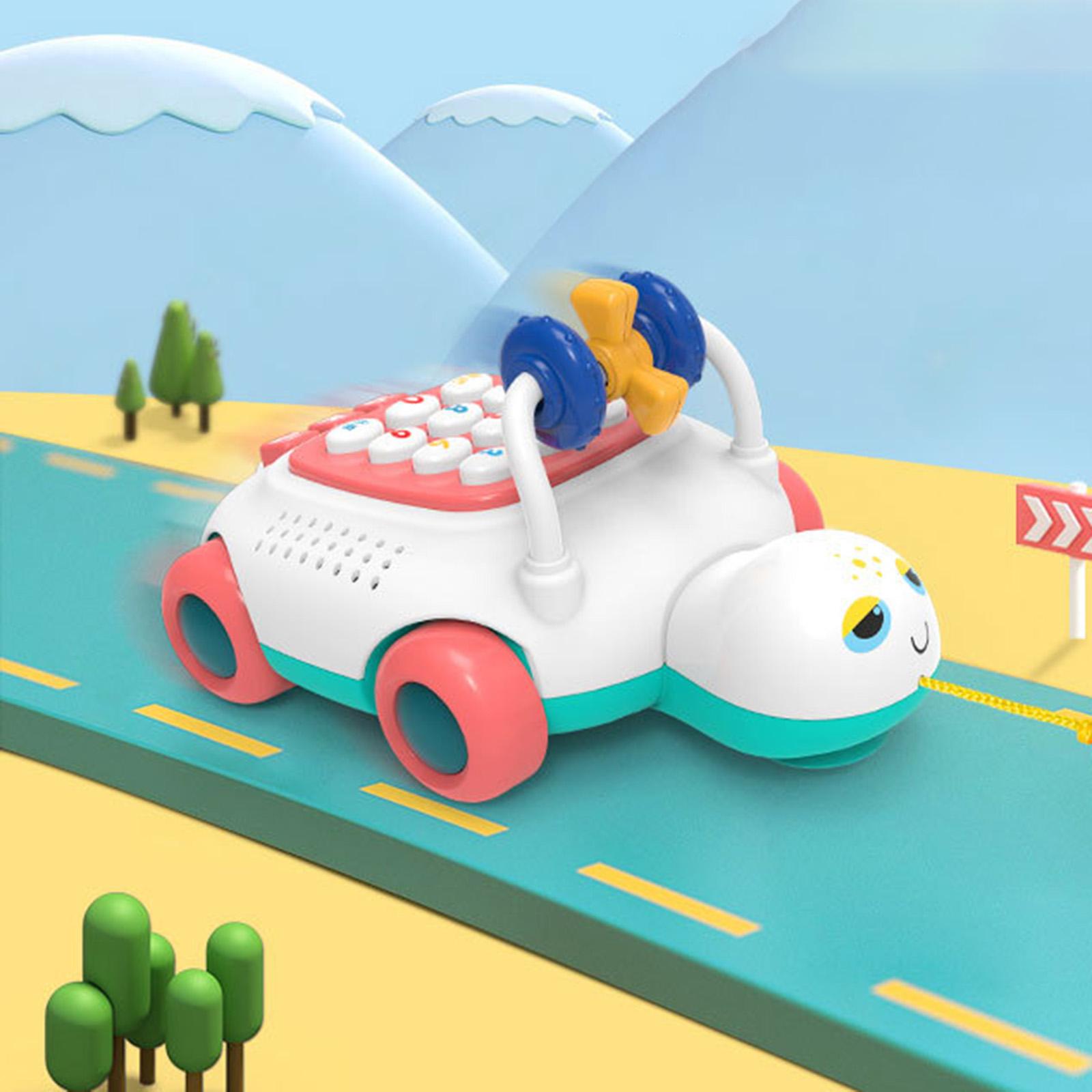 2x Cartoon Telephone Pull Toys Preschool Learning for Children Kids